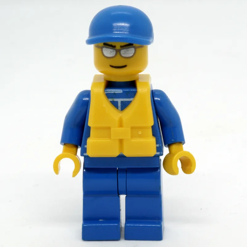 Racer, Blue Jumpsuit with Octan Logo, Blue Ca… — minifigurine LEGO | Brick Broker