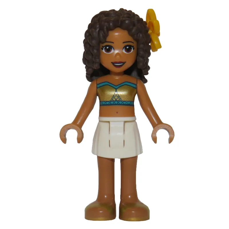 Andrea - Pearl Gold Bikini, White Skirt, Flow… — minifigurine LEGO | Brick Broker