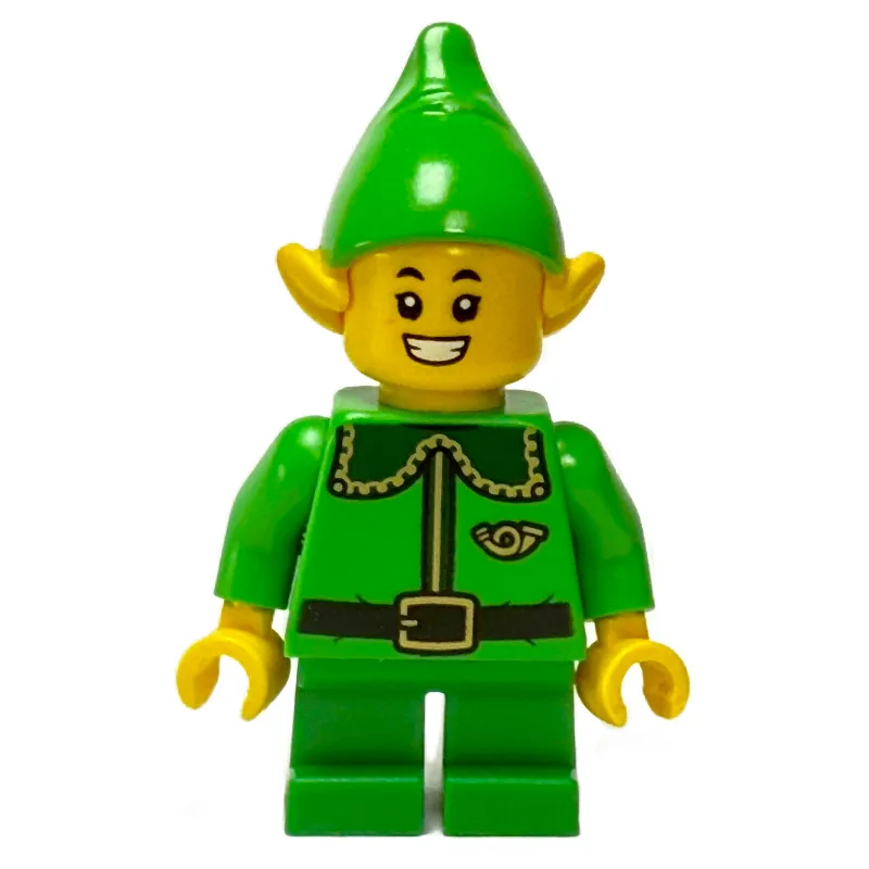Elf / Postal Elf - Bright Green Torso, Green… — minifigurine LEGO | Brick Broker