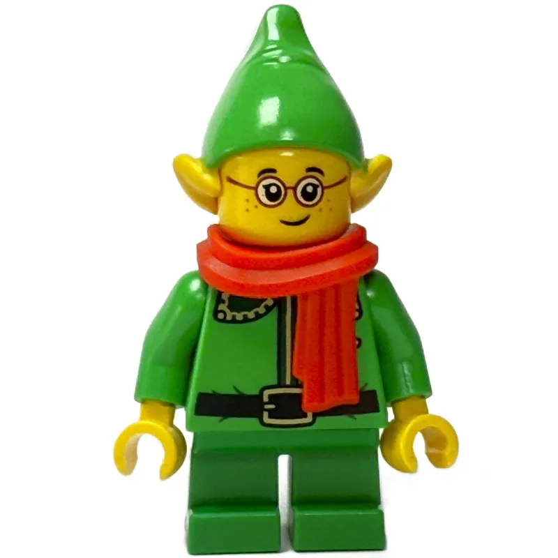 Elf / Postal Elf - Bright Green Torso, Green… — minifigurine LEGO | Brick Broker
