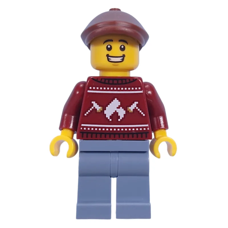 Dark Red Sweater, Sand Blue Legs, Reddish Bro… — minifigurine LEGO | Brick Broker