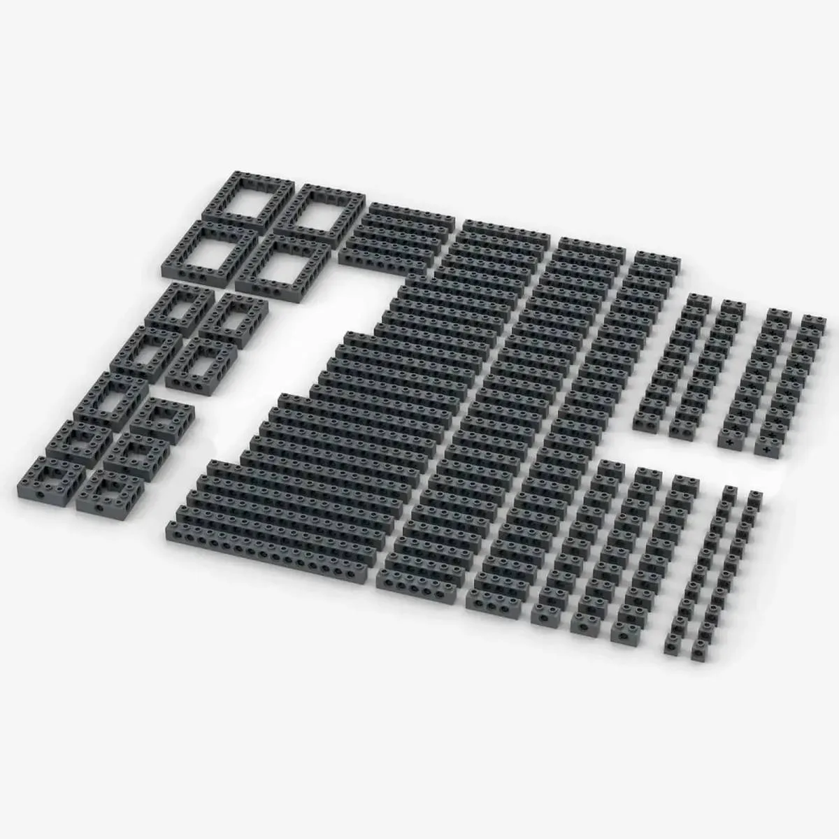 BlueBrixx Briques Technic, mélangées, Gris bleuâtre foncé (BB-401344) - prix | Brick Broker