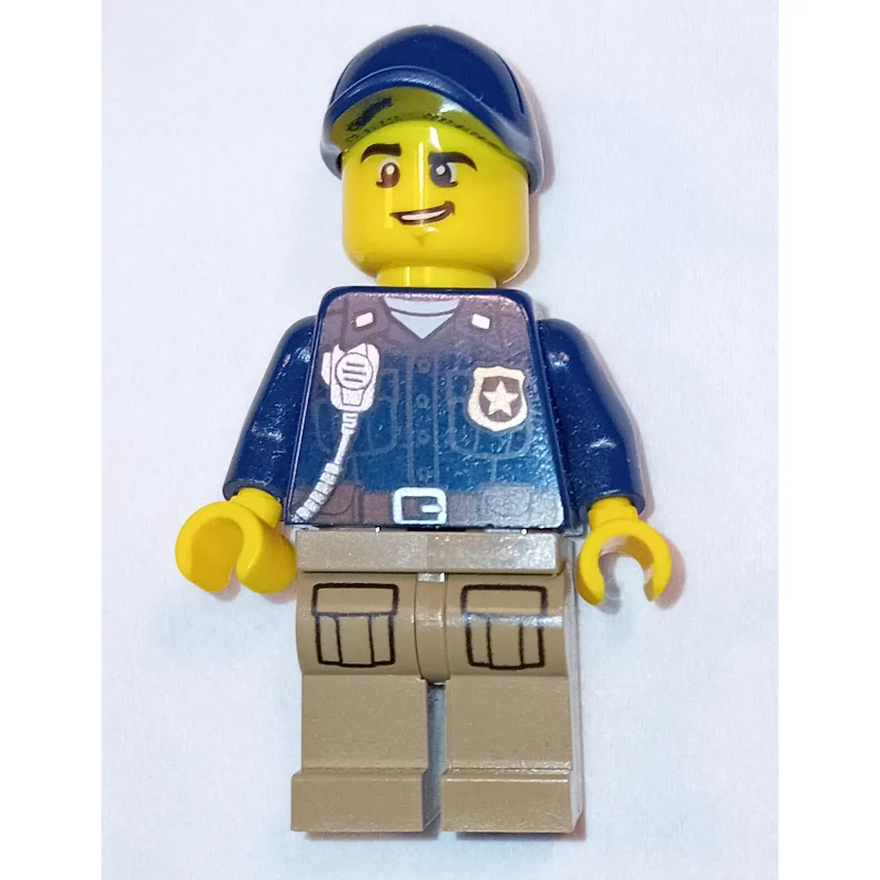 Policeman, Dark Blue Shirt with Radio and Bad… — minifigurine LEGO | Brick Broker