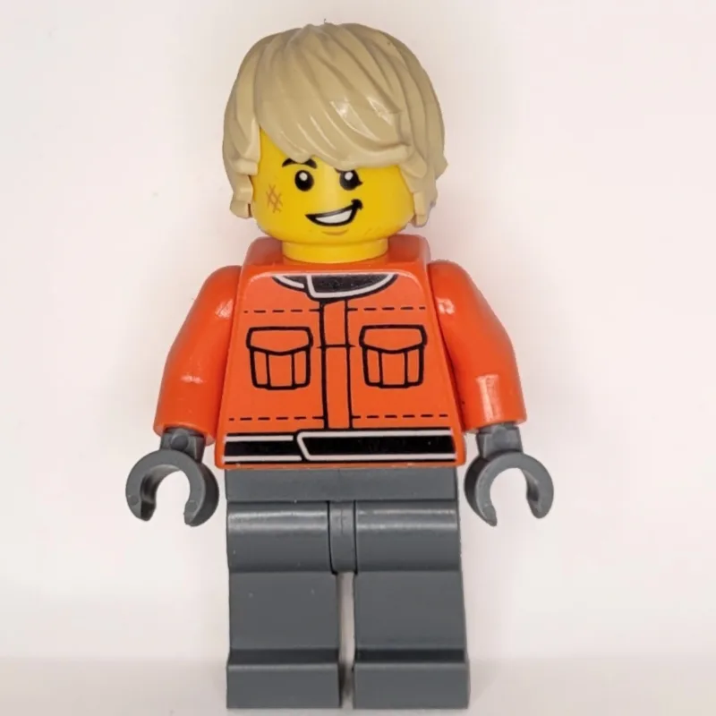 Pit Crew, Reddish Orange Torso, Dark Bluish G… — minifigurine LEGO | Brick Broker