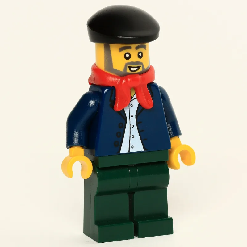 Man, Open Dark Blue Jacket, Dark Green Legs,… — minifigurine LEGO | Brick Broker
