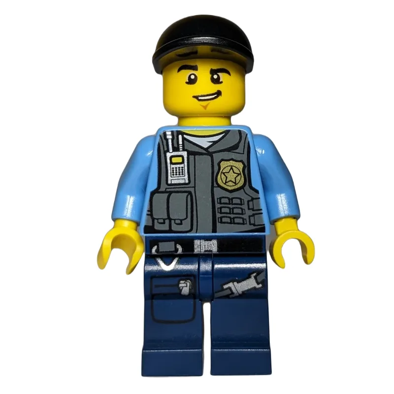 Policeman, Vest with Badge, Pockets, and Radi… — minifigurine LEGO | Brick Broker