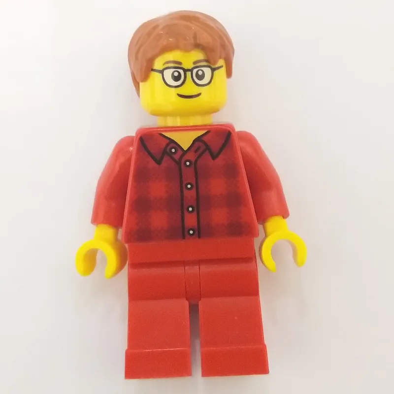 Red Flannel Torso, Red Legs, Dark Orange Hair… — minifigurine LEGO | Brick Broker