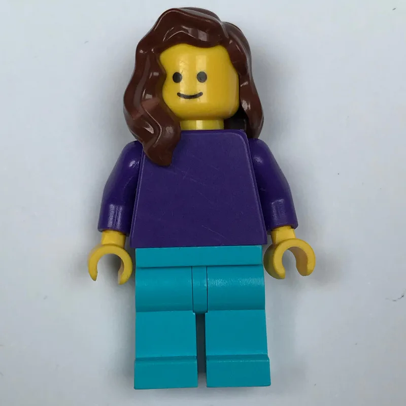 Woman, Plain Dark Purple Torso, Medium Azure… — minifigurine LEGO | Brick Broker