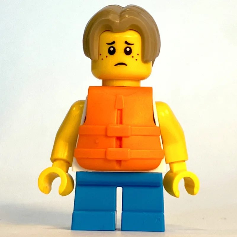 Kid, White Torso, Dark Azure Legs, Dark Tan H… — minifigurine LEGO | Brick Broker