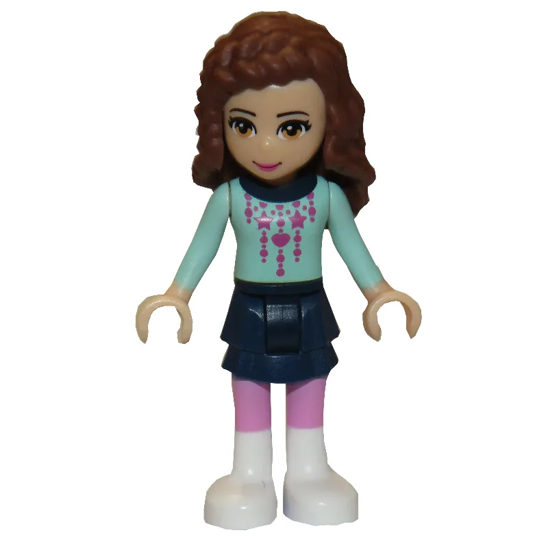 Olivia - Light Aqua Christmas Sweater, Dark B… — minifigurine LEGO | Brick Broker