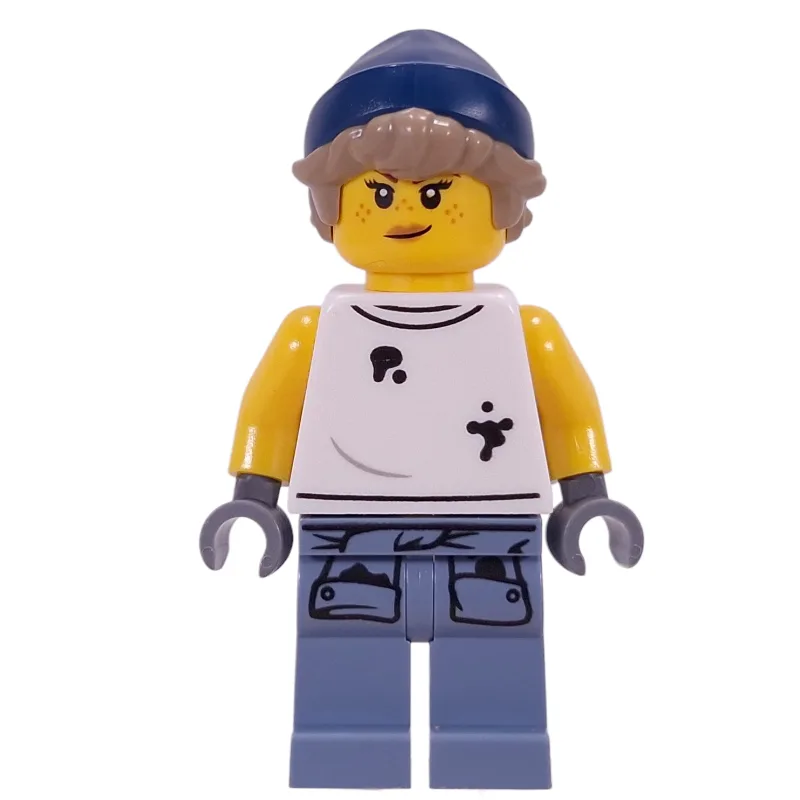 Mechanic, Dirty White Vest, Sand Blue Legs, D… — minifigurine LEGO | Brick Broker