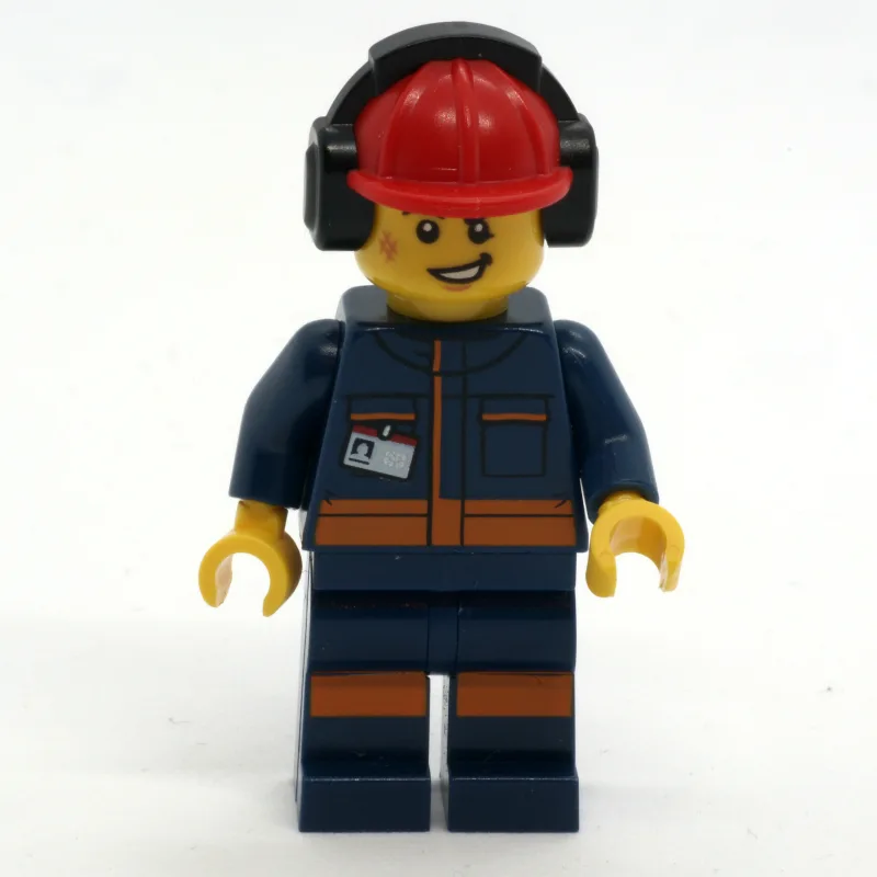 Ground Crew, Dark Blue Jumpsuit, Red Hard Hat… — minifigurine LEGO | Brick Broker