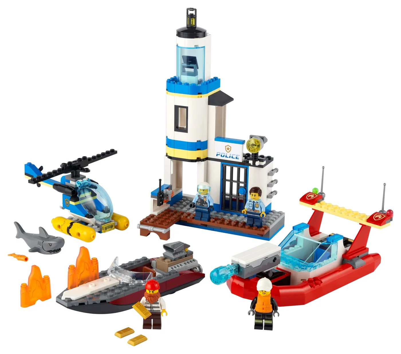 LEGO 60308 Mission de Police et Pompiers en Bord de Mer - prix | Brick Broker