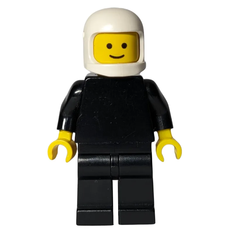 Racer, Plain Black, White Helmet (3842b Helme… — minifigurine LEGO | Brick Broker