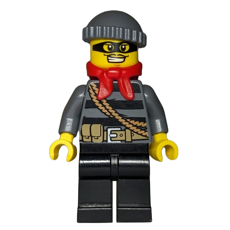 Robber, Striped Sweater with Rope and Belt, B… — minifigurine LEGO | Brick Broker