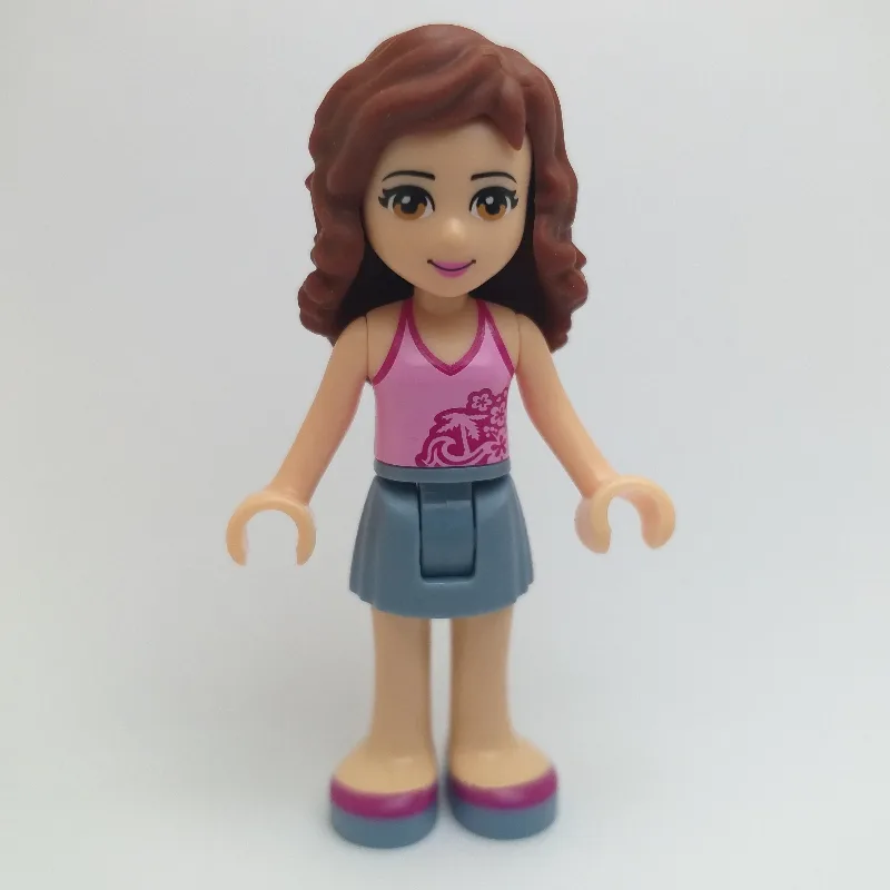 Olivia - Bright Pink Top, Sand Blue Skirt — minifigurine LEGO | Brick Broker