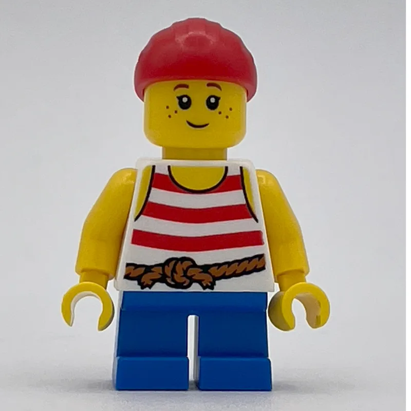 Kid Pirate - Red Striped Shirt, Blue Legs, Re… — minifigurine LEGO | Brick Broker