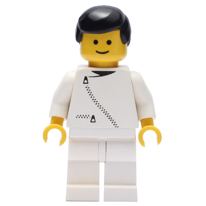 Man, White Jacket with Zipper, White Legs, Bl… — minifigurine LEGO | Brick Broker