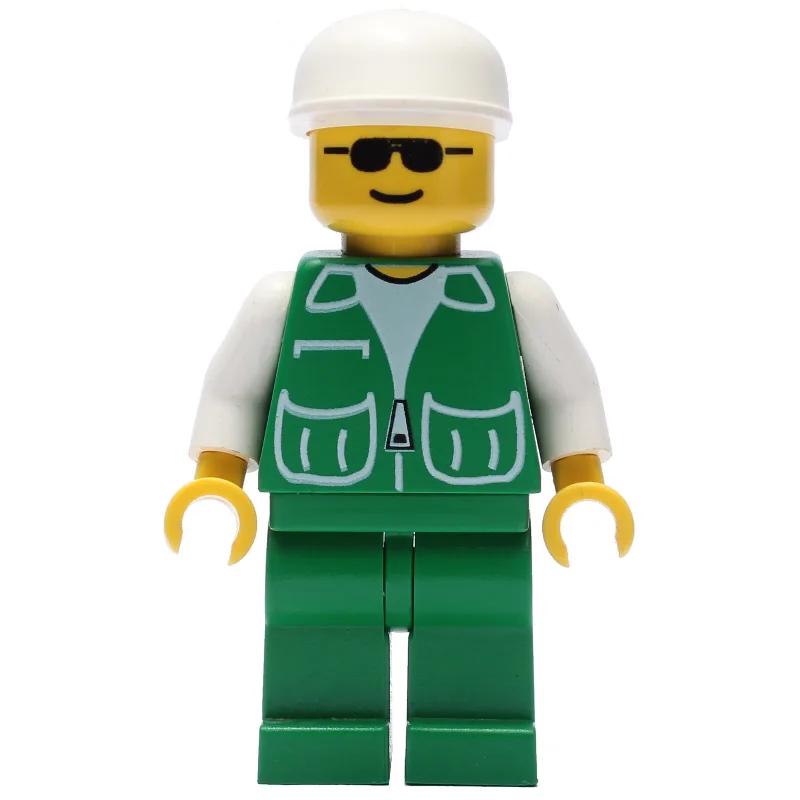 Man, Green Jacket, Green Legs, White Cap, Sun… — minifigurine LEGO | Brick Broker