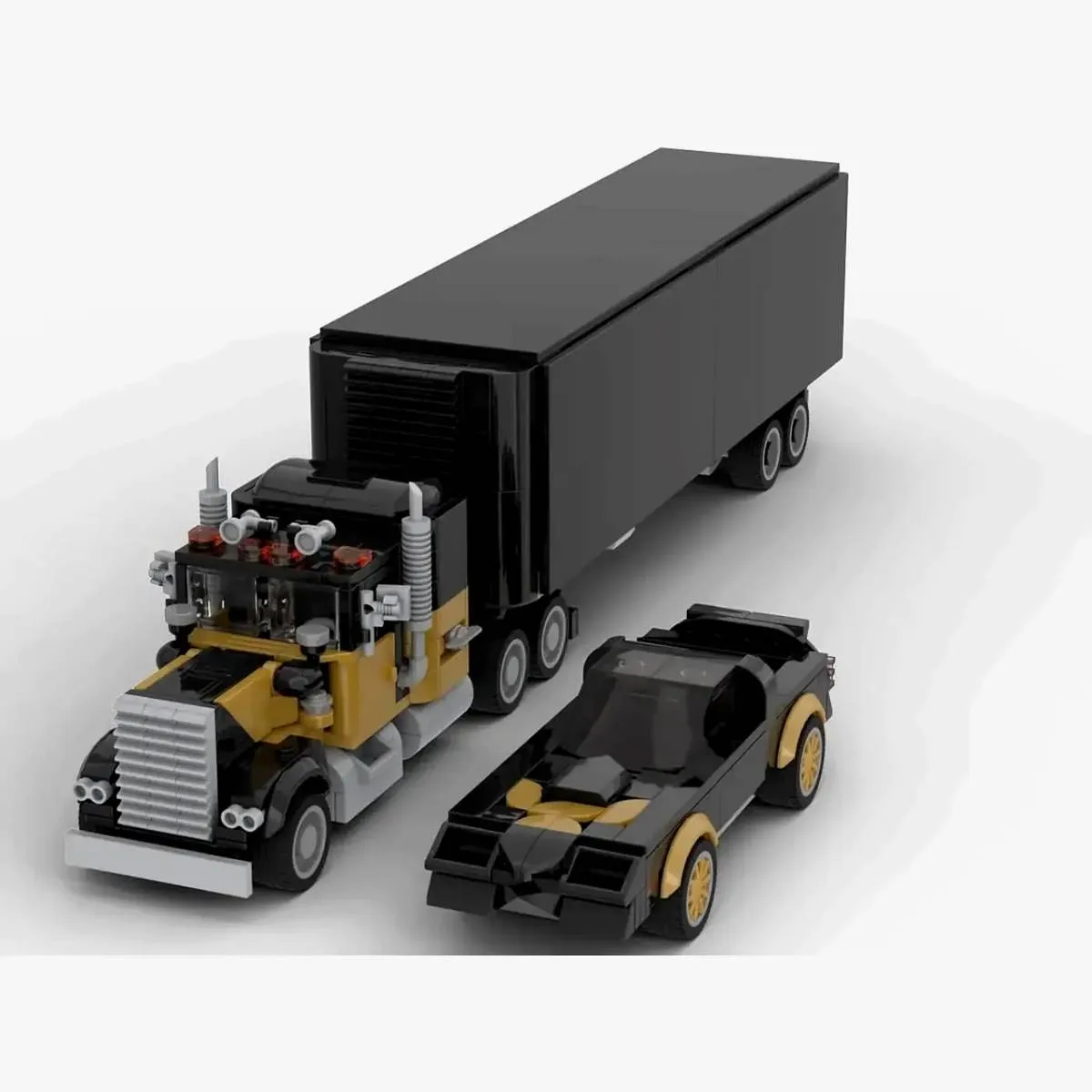 BlueBrixx Camion américain + voiture de sport des années 70 (BB-102964) - prix | Brick Broker
