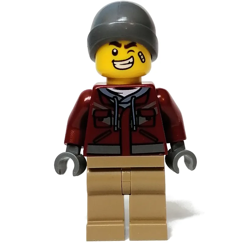 Dark Red Torso, Dark Tan Legs, Dark Bluish Gr… — minifigurine LEGO | Brick Broker