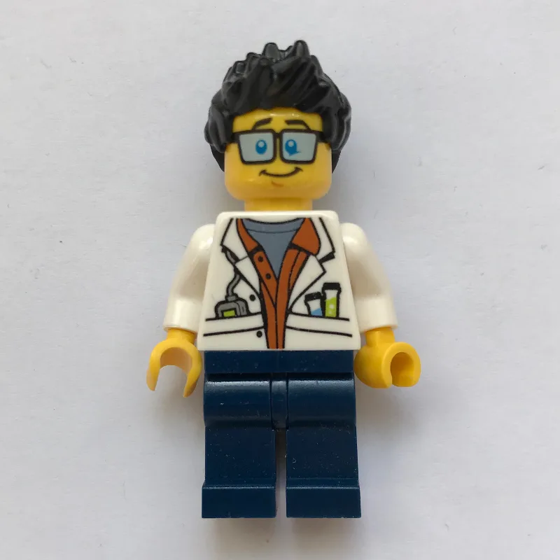 Scientist, Open White Jacket over Dark Orange… — minifigurine LEGO | Brick Broker