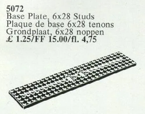 LEGO 5072 Plaque de wagon, 6 x 28 tenons - prix | Brick Broker