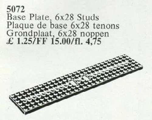 LEGO 5072 Plaque de wagon, 6 x 28 tenons - prix | Brick Broker