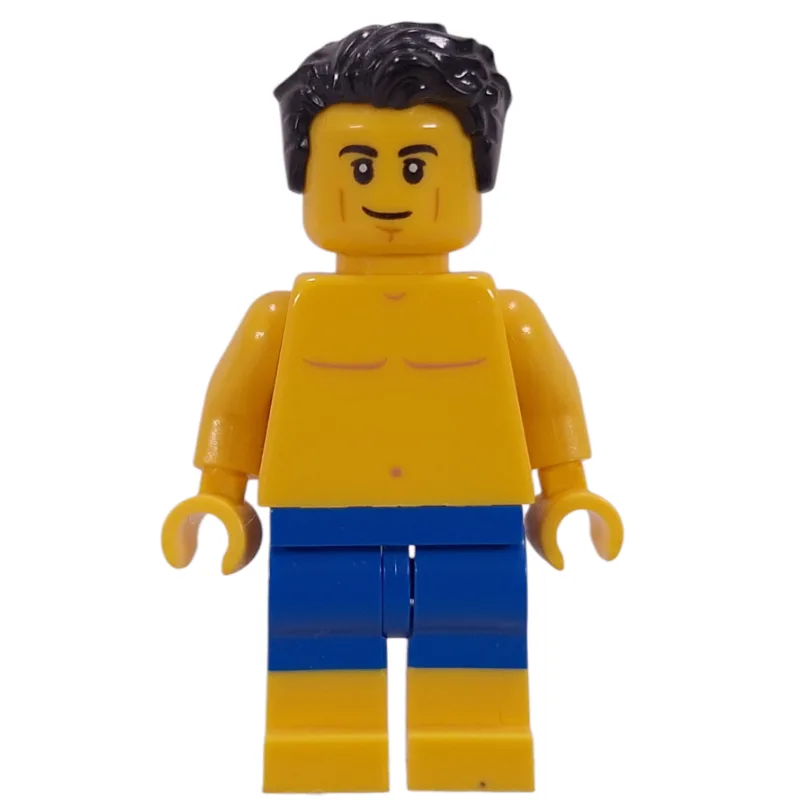 Yellow Torso, Blue/Yellow Legs, Black Hair — minifigurine LEGO | Brick Broker