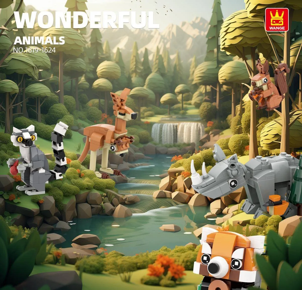 Wange Animaux de la terre 2 - Ensemble de 6 animaux différents avec affichages (WAN-1619) - prix | Brick Broker