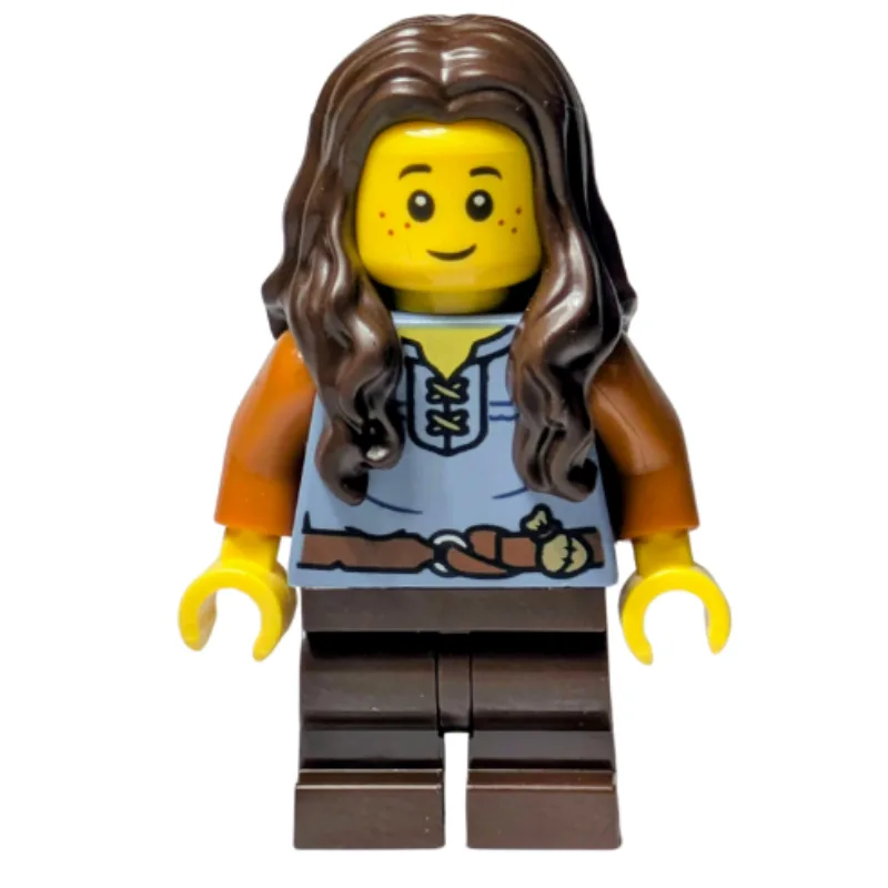 Girl, Sand Blue Torso, Dark Brown Legs, Dark… — minifigurine LEGO | Brick Broker