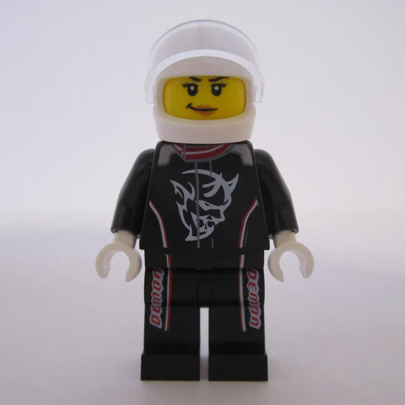 Race Driver, Black Torso, Black Legs, White H… — minifigurine LEGO | Brick Broker