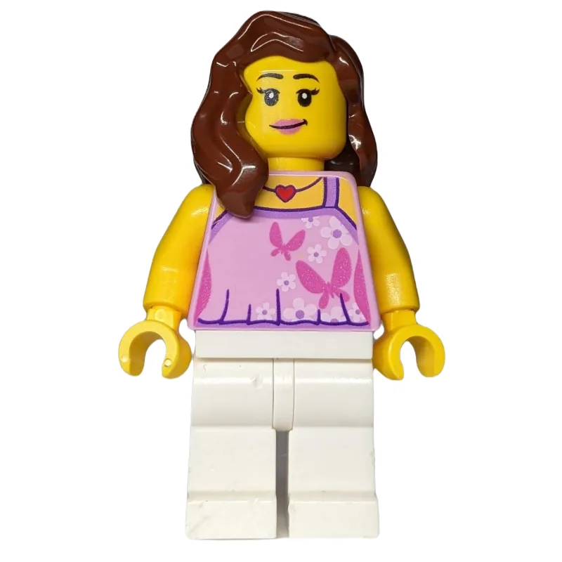 Woman, Bright Pink Halter Top with Butterflie… — minifigurine LEGO | Brick Broker