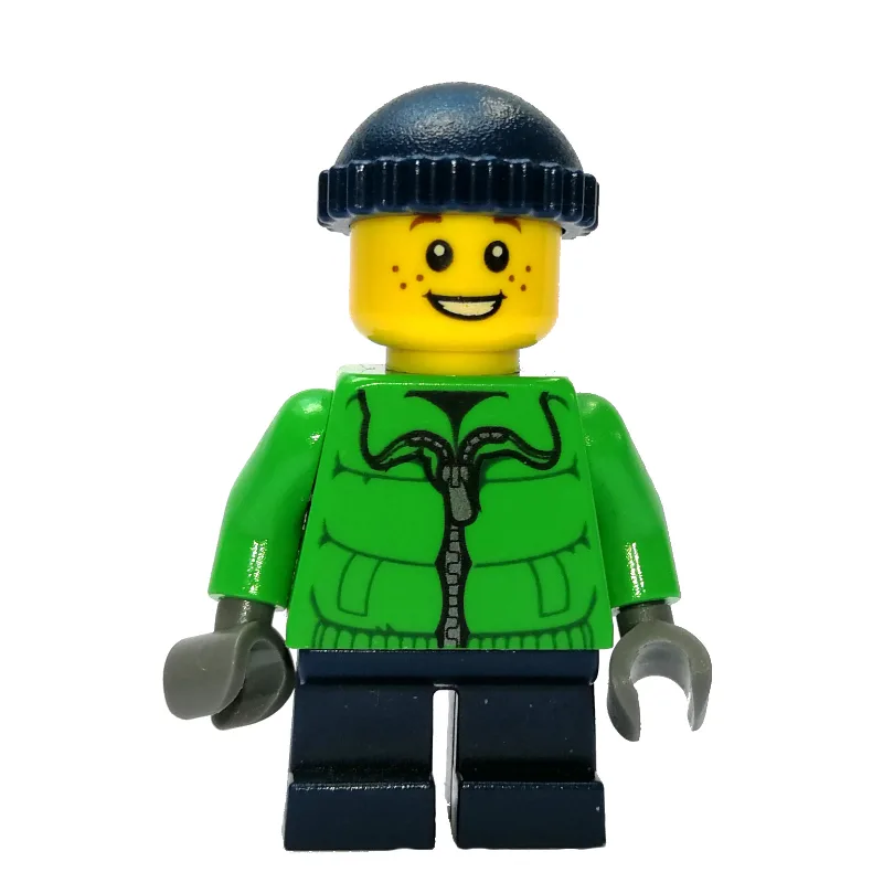 Boy, Green Jacket, Short Dark Blue Legs, Dark… — minifigurine LEGO | Brick Broker