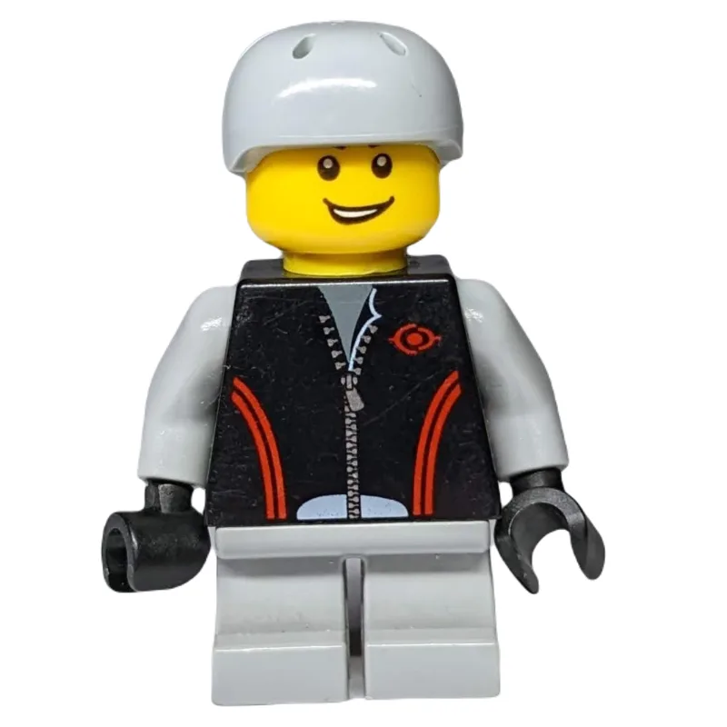 Boy, Black Jacket with Zipper, Short Light Bl… — minifigurine LEGO | Brick Broker