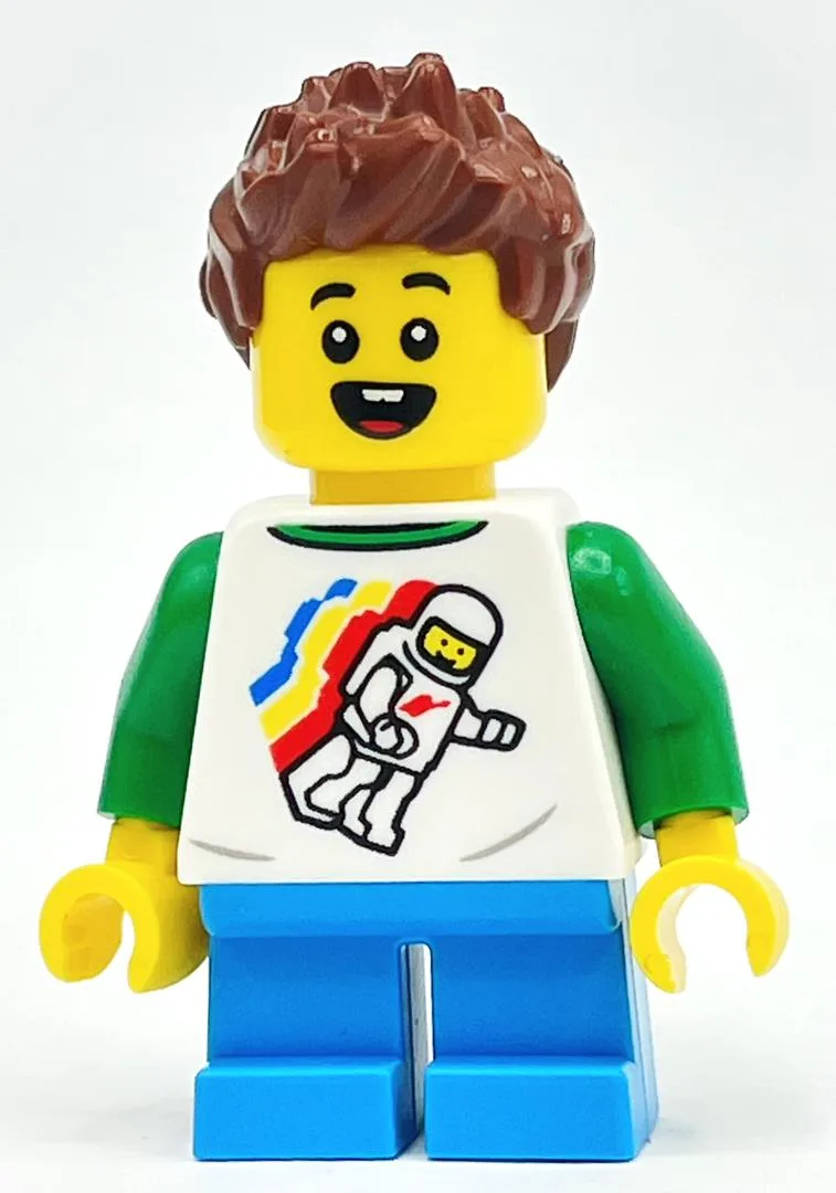 Kid - White Tors, Dark Azure Legs, Reddish Br… — minifigurine LEGO | Brick Broker