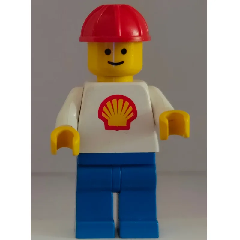 Shell - White Torso with Logo, Blue Legs, Red… — minifigurine LEGO | Brick Broker