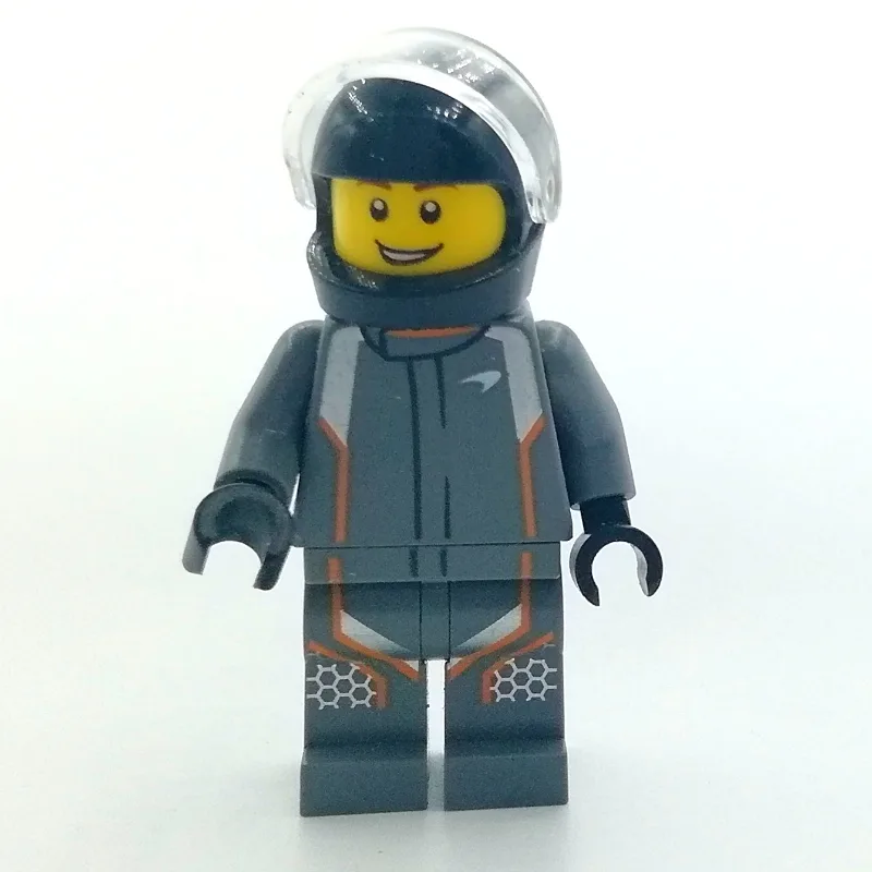 Race Driver, Dark Bluish Gray Torso, Dark Blu… — minifigurine LEGO | Brick Broker