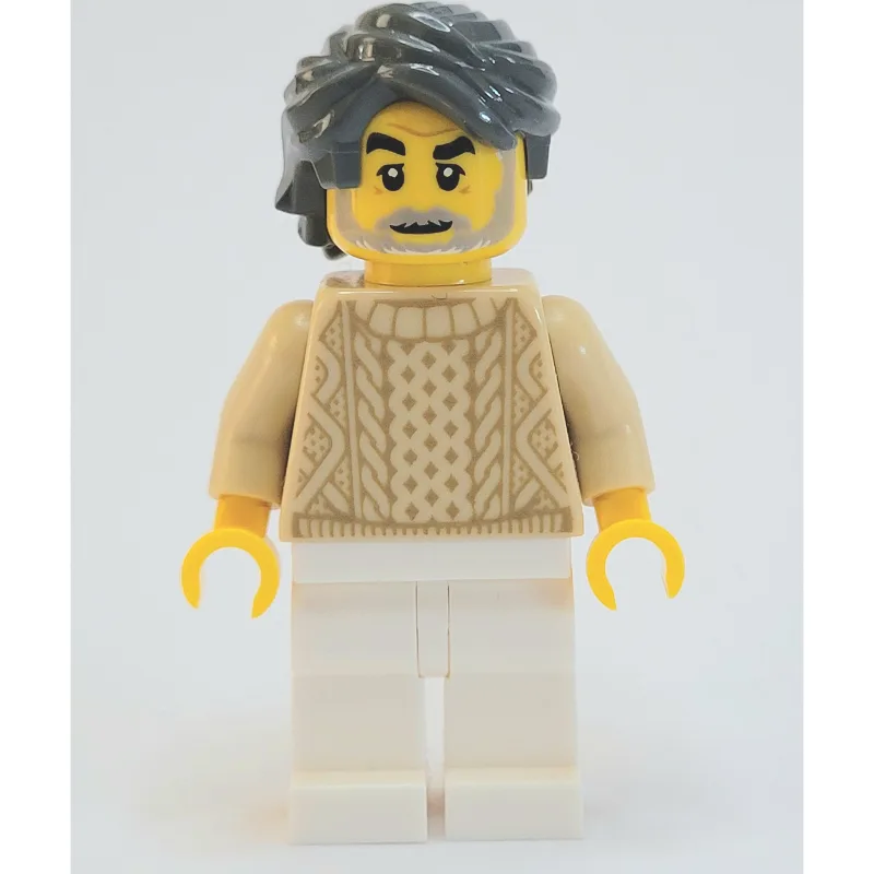 Man, Tan Sweater, White Legs, Dark Bluish Gra… — minifigurine LEGO | Brick Broker