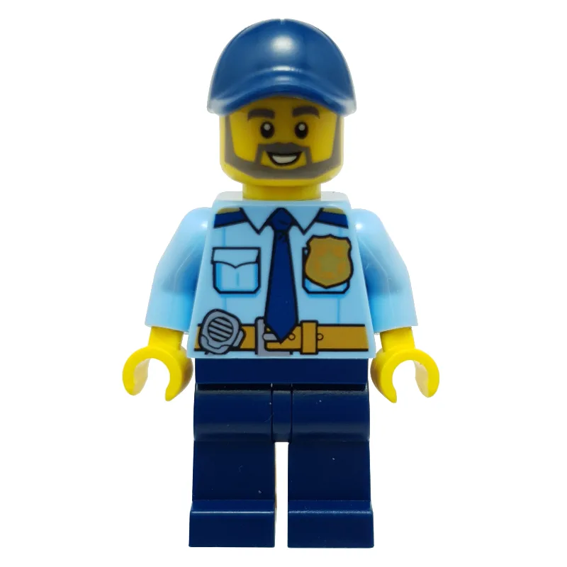 Policeman, Bright Light Blue Shirt with Dark… — minifigurine LEGO | Brick Broker