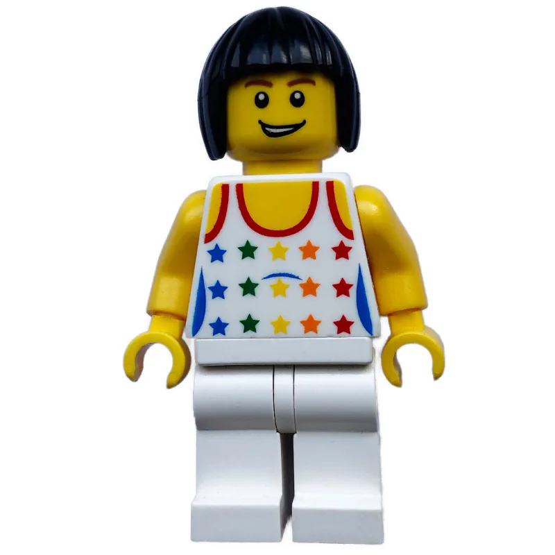 Woman - White Shirt with Stars, White Legs — minifigurine LEGO | Brick Broker