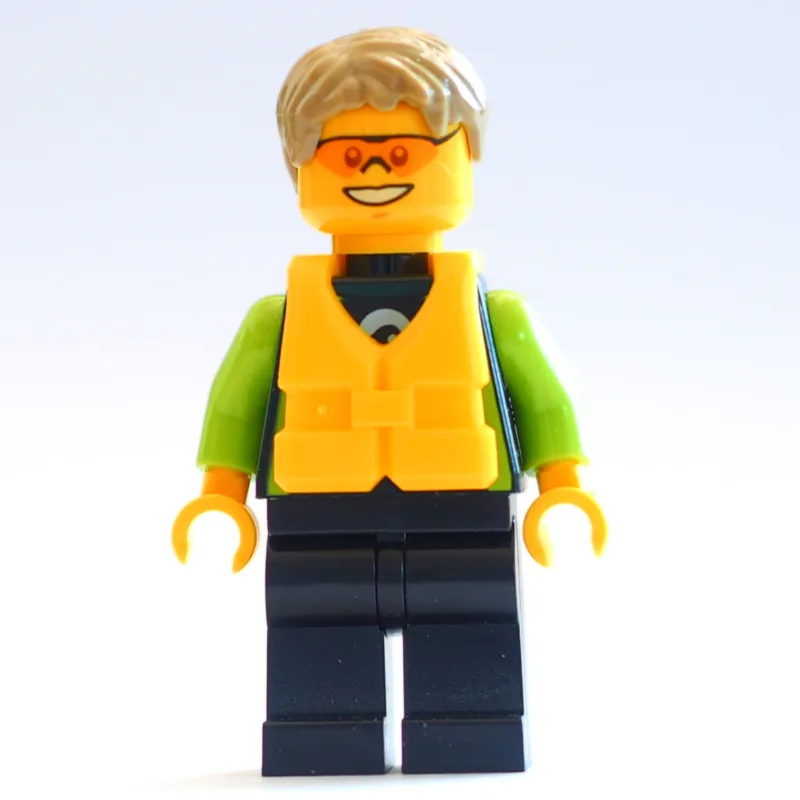 Man, Black and Lime Wetsuit, Dark Tan Hair, Y… — minifigurine LEGO | Brick Broker