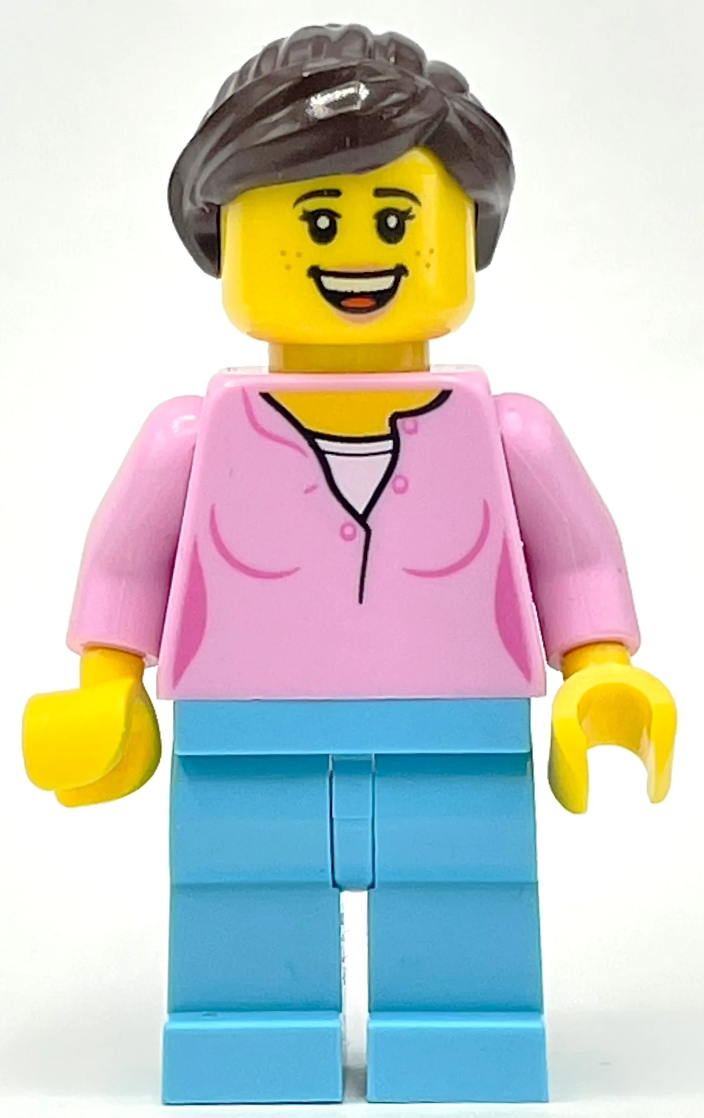 Bright Pink Torso, Medium Azure Legs, Dark Br… — minifigurine LEGO | Brick Broker