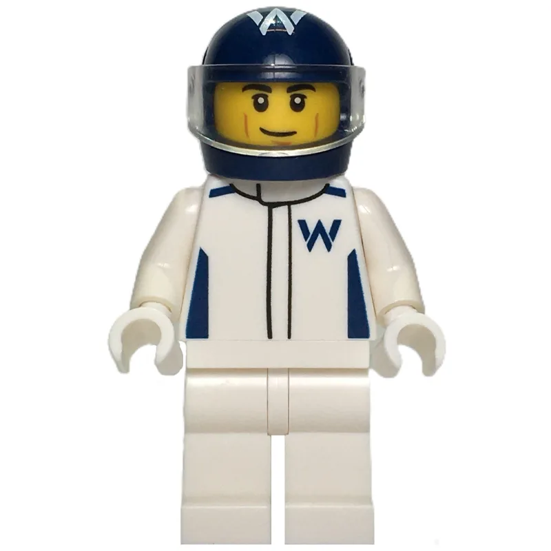 F1 Driver, Williams, White Suit, Dark Blue He… — minifigurine LEGO | Brick Broker