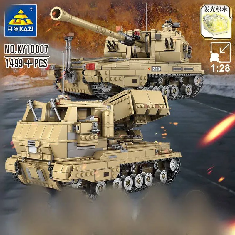 Kazi Canon automoteur Type 05A et char lance-roquettes PHZ10 2 en 1 (KZI-KY10007) - prix | Brick Broker