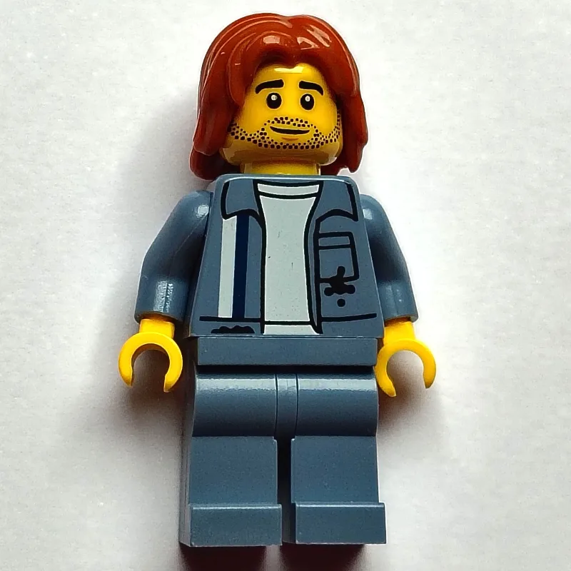 Scrapyard Worker, Sand Blue Overall, Dark Ora… — minifigurine LEGO | Brick Broker