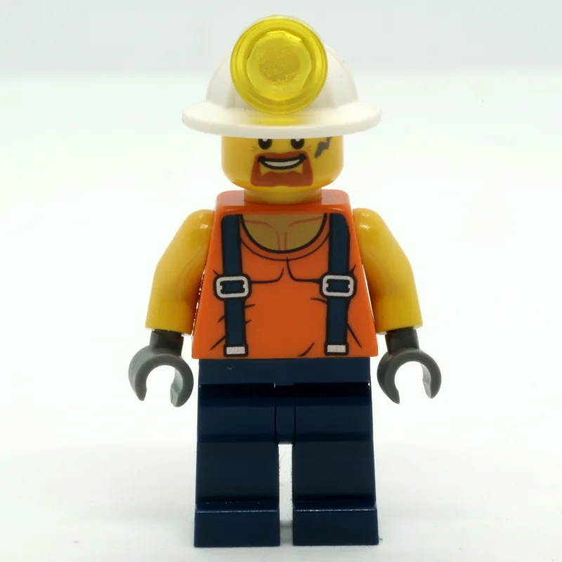 Miner, Orange Vest with Suspenders, Mining Ha… — minifigurine LEGO | Brick Broker