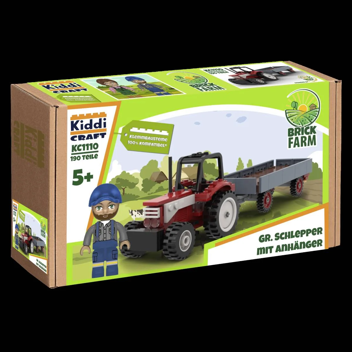 Kiddicraft Grand tracteur avec remorque (KID-KC1110) - prix | Brick Broker
