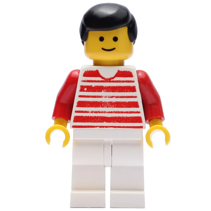 Man, White and Red Striped Shirt, White Legs,… — minifigurine LEGO | Brick Broker