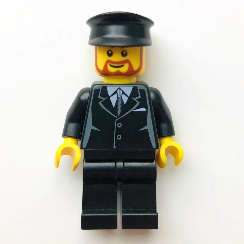Man, Black Suit and Tie, Black Hat, Beard — minifigurine LEGO | Brick Broker